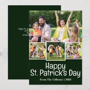Green St. Patrick's Day Kleeblätter Familie 4 Foto Feiertagskarte