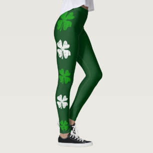 Green St Patricks Day mit niedlichen Kleeblättern Leggings