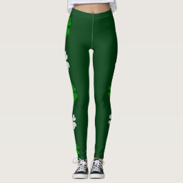 Green St Patricks Day mit niedlichen Kleeblättern Leggings