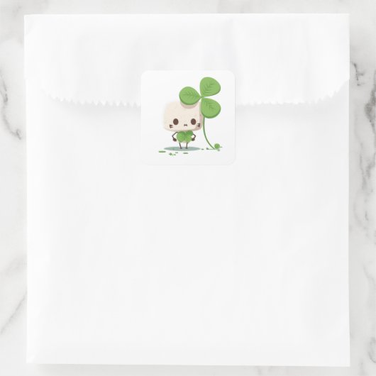 Green St Patricks Quadratischer Aufkleber (Tasche)