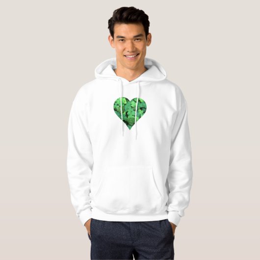 Green St. Patties Day Green Kleeblatt Irische Herz Hoodie (Vorne ganz)