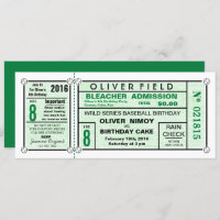 Green Stadium Ticket Baseball Geburtstag