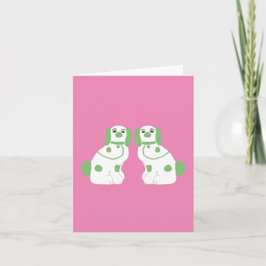 Green Staffordshire Hunde Karte (Vorderseite)