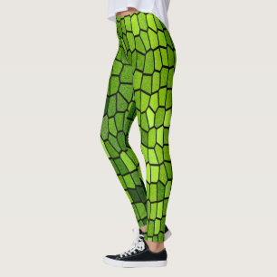 Green Stain Glass Mosaik Leggings