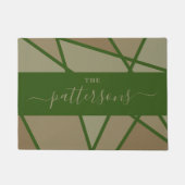 Green Stained Glass Imitation Welcome Home Family Fußmatte (Vorderseite)