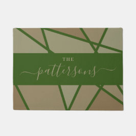 Green Stained Glass Imitation Welcome Home Family Fußmatte