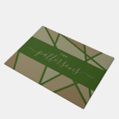 Green Stained Glass Imitation Welcome Home Family Fußmatte (Schrägansicht)