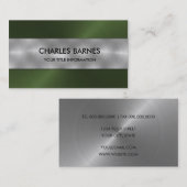 Green Stainless Steel Business Card Visitenkarte (Vorne/Hinten)