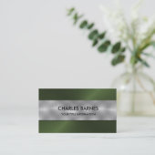 Green Stainless Steel Business Card Visitenkarte (Stehend Vorderseite)