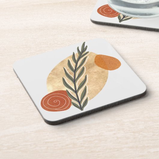 Green Stalk Boho Getränkeuntersetzer (Linke Seite)