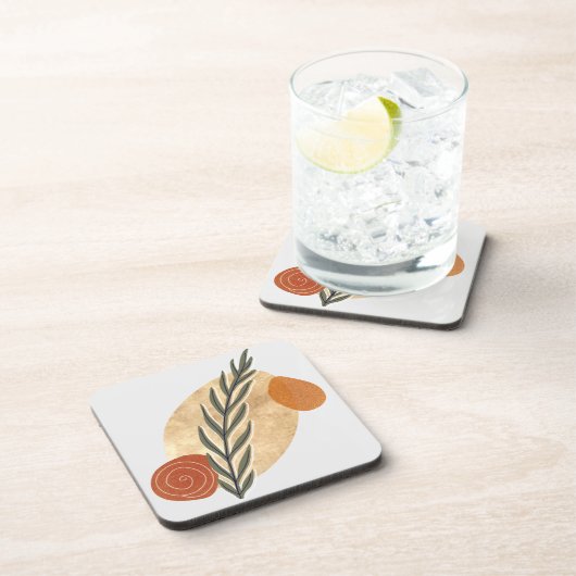 Green Stalk Boho Getränkeuntersetzer (Rechte Seite)