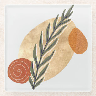 Green Stalk Boho Glasuntersetzer