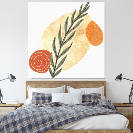 Green Stalk Boho Leinwanddruck (Insitu (Schlafzimmer))