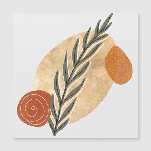 Green Stalk Boho Magnetkarte (Vorderseite)