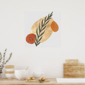 Green Stalk Boho Poster (Küche)