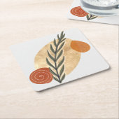 Green Stalk Boho Rechteckiger Pappuntersetzer (angewinkelt)