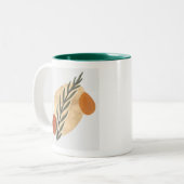 Green Stalk Boho Zweifarbige Tasse (Vorderseite Links)