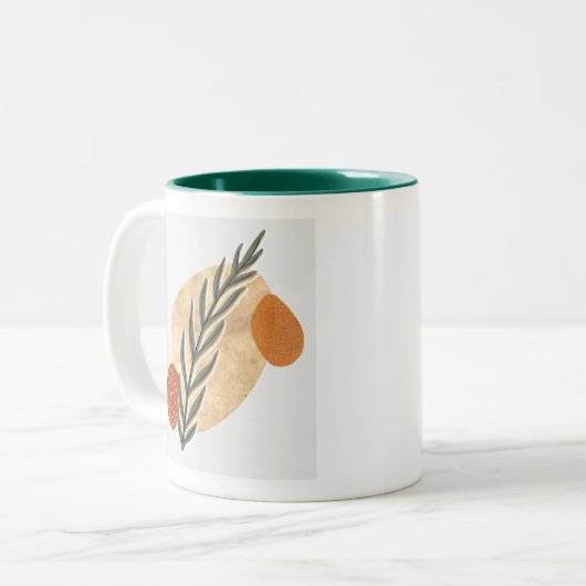 Green Stalk Boho Zweifarbige Tasse (Vorderseite Links)