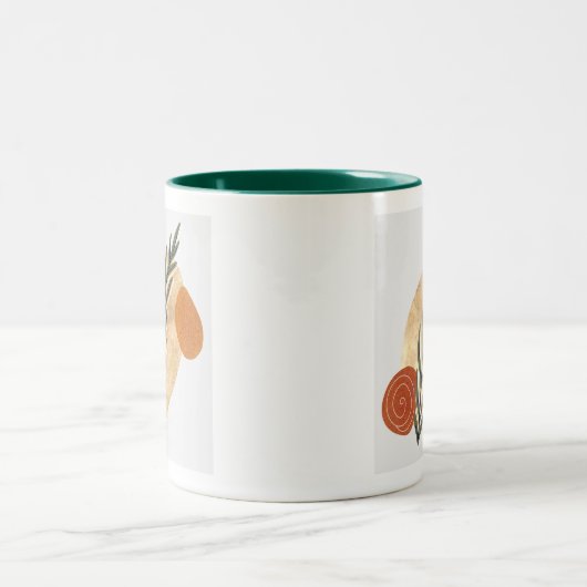 Green Stalk Boho Zweifarbige Tasse (Mittel)