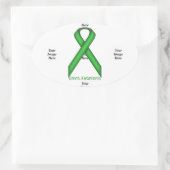 Green Standard Ribbon von Kenneth Yoncich Ovaler Aufkleber (Tasche)