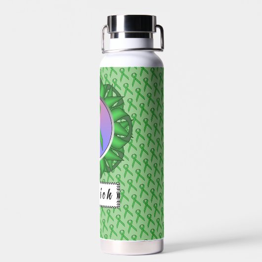 Green Standard Ribbon von Kenneth Yoncich Trinkflasche (Rückseite)