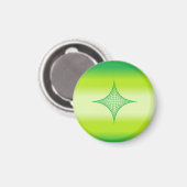 Green Star Magnet (rund) (Vorderseite/Rückseite)