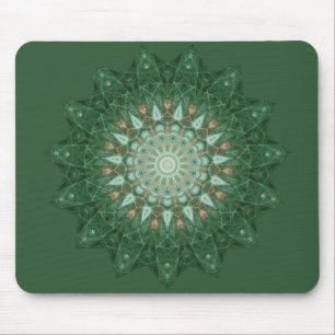 Green Star Mandala Mousepad