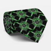 Green Star Pentagram Neck Tie Krawatte (Gerollt)