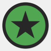 Green Star Runder Aufkleber (Vorderseite)