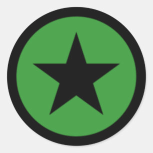 Green Star Runder Aufkleber