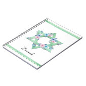 Green Star von David mit pastellfarbenen Blume Notizblock (Linke Seite)