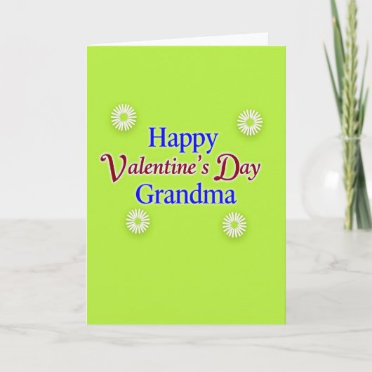 Green Starburst Grandma Card Karte (Vorderseite)