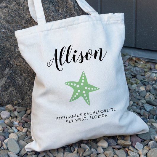 Green Starfish Bridesmaid Tote Bag für Hochzeit Tragetasche