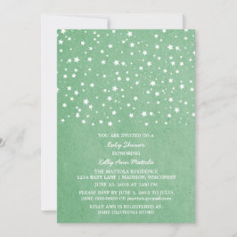 Green Starry Night Baby Dusche laden ein Einladung