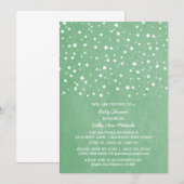 Green Starry Night Baby Dusche laden ein Einladung (Vorne/Hinten)