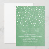 Green Starry Night Save the Date laden (Vorne/Hinten)