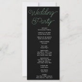 Green Stars Celestial Black Wedding Program (Rückseite)