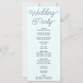 Green Stars Celestial Light Blue Wedding Program (Rückseite)