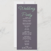 Green Stars Celestial Smoke Gray Wedding Programm (Rückseite)