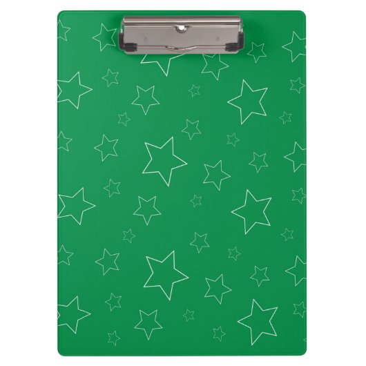 Green Stars Clipboard Klemmbrett (Vorderseite)