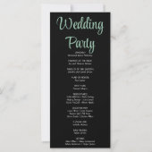 Green Stars Crescent Moon Black Wedding Programm (Rückseite)