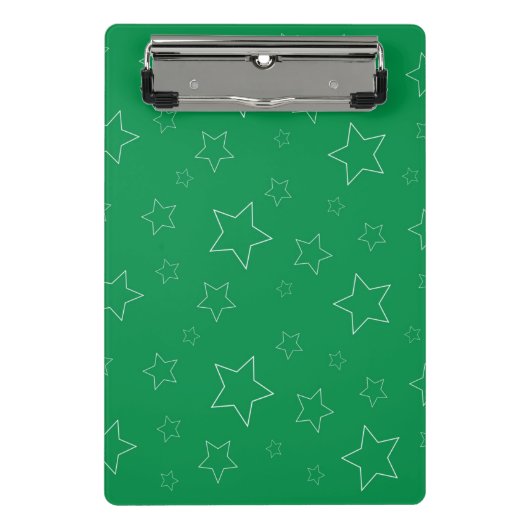 Green Stars Mini-Zwischenablage Mini Klemmbrett (Vorderseite)