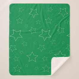 Green Stars Sherpa Blanket Sherpadecke