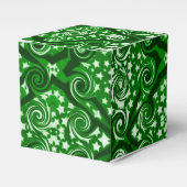 Green Stars und Wirbel Muster Cube Fevor Box Geschenkschachtel (Vorderseite)