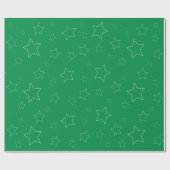 Green Stars Wrapping Paper Geschenkpapier (Flach)