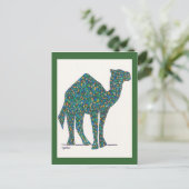 Green Stated Glass Camel Post Card Postkarte (Stehend Vorderseite)