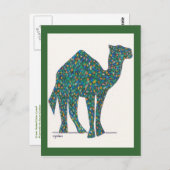 Green Stated Glass Camel Post Card Postkarte (Vorne/Hinten)