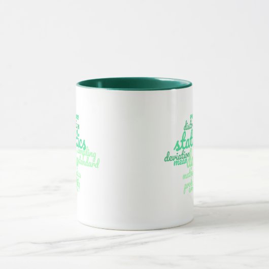 Green Statistics Match Word Cloud Tasse (Zentrum)