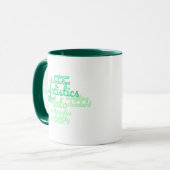 Green Statistics Match Word Cloud Tasse (Vorderseite Links)