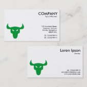 Green Steer Symbol - Weiß Visitenkarte (Vorne/Hinten)